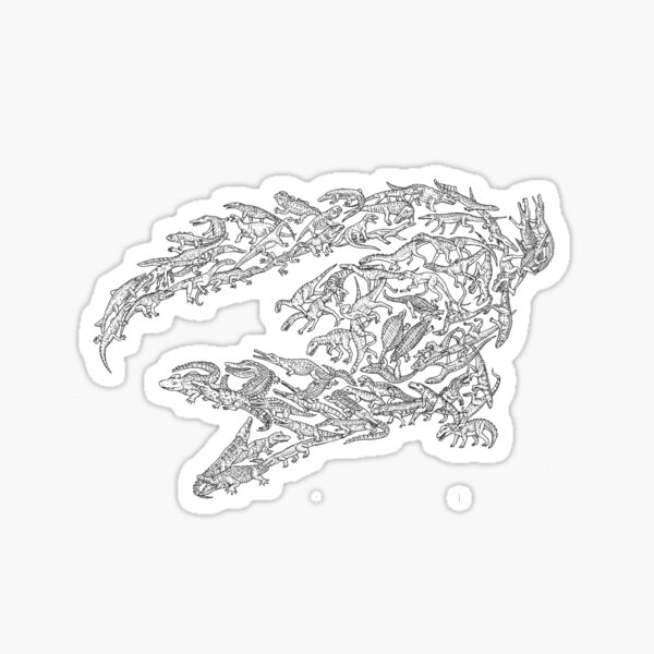 Archosauriformes (exc dinosaurs, pterosaurs) - Evolution - Reptiles - Crocodile, Alligator Sticker