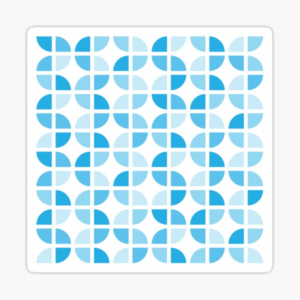 Geometric Pattern: Quarter Circle: Light/Blue Sticker