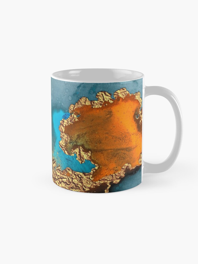 Alternate view of glamorous gold ink autumn texture Mug
