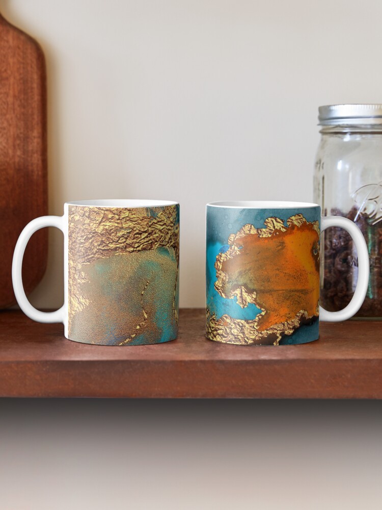 Alternate view of glamorous gold ink autumn texture Mug