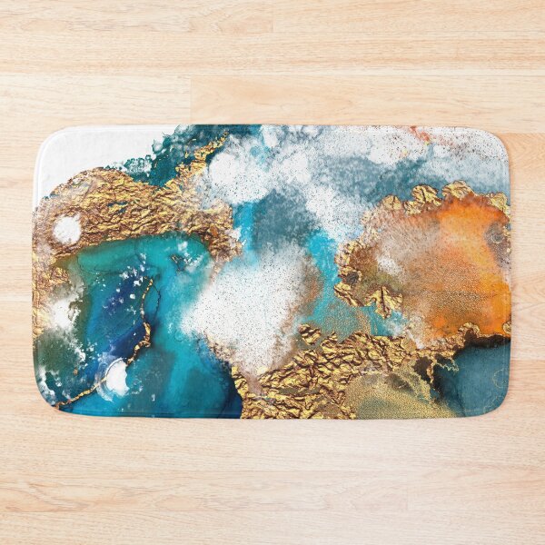 Item preview, Glamorous gold and blue ink Faux marble texture designed and sold by MysticMarble.