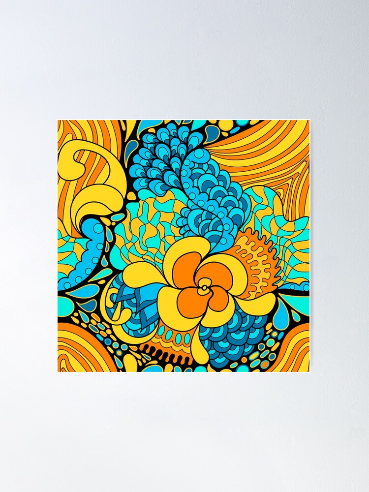 アート・デザイン・音楽 popdelic patterns 60's pop culture & psy fposter,medium,wall_texture,