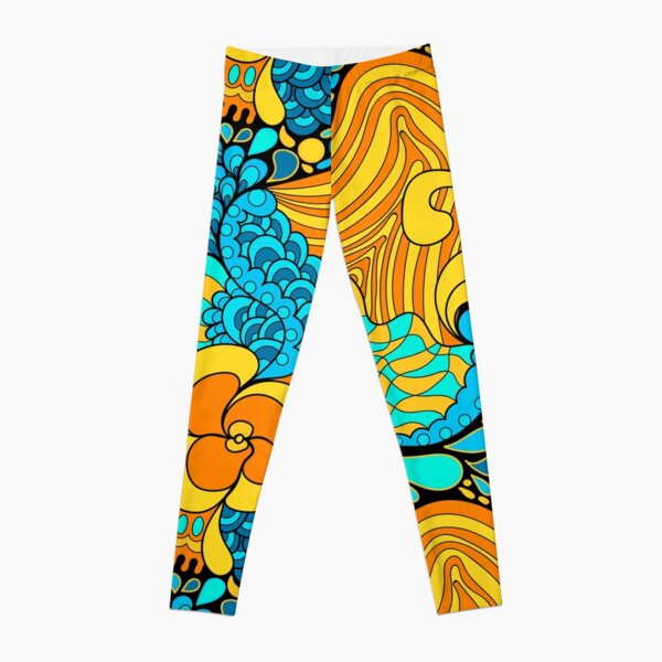 60s hippie psychedelic pattern Leggings