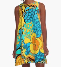 60s hippie psychedelic pattern A-Line Dress