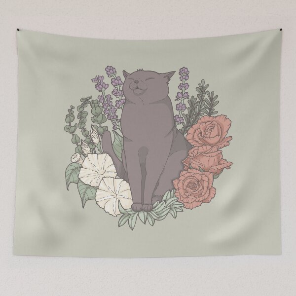 Item preview, Blissful Cat in Autumn Breeze designed and sold by Murmur Ink Crow.