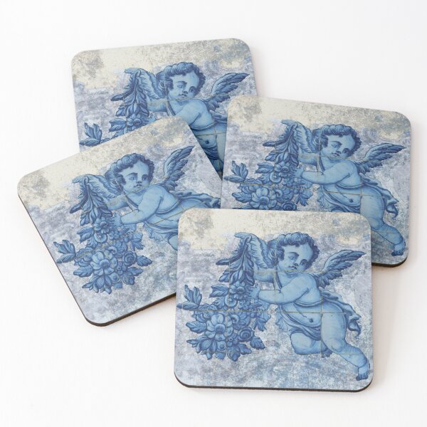 Item preview, Antique Angel Holding flowers  Portuguese Ceramic Tiles designed and sold by Anna Lemos.