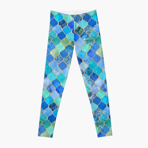 Leggings Azul Metalizado para Adulta