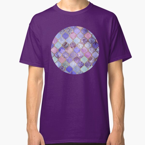 Royal Purple, Mauve & Indigo Decorative Moroccan Tile Pattern Classic T-Shirt