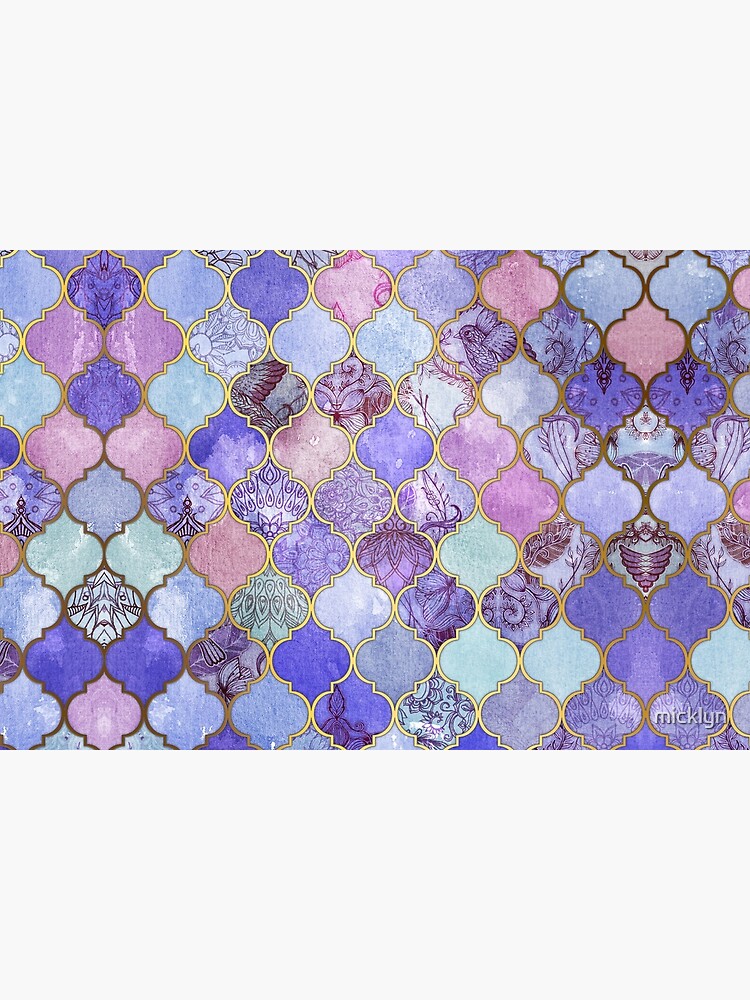Royal Purple, Mauve & Indigo Decorative Moroccan Tile Pattern by micklyn