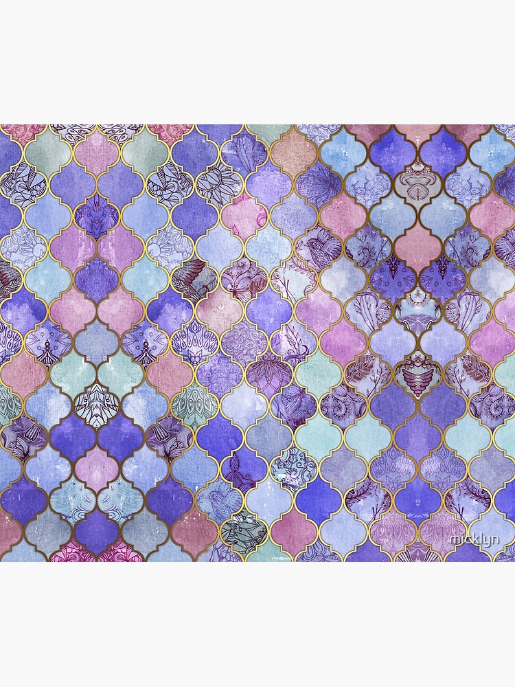 Royal Purple, Mauve & Indigo Decorative Moroccan Tile Pattern by micklyn