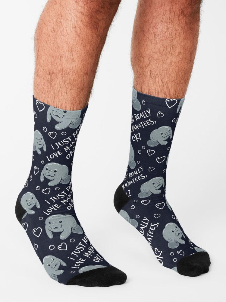 Alternate view of I Just Really Love Manatees, OK? Socks
