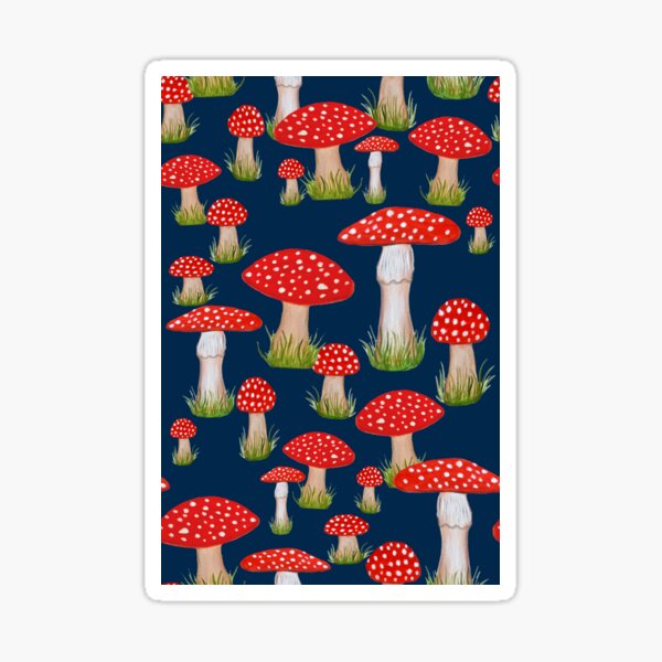 red mushrooms and red toadstools Sticker