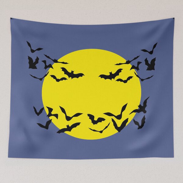 Item preview, Bat horror face and full moon, Halloween designed and sold by claudiasartwork.