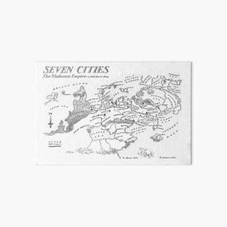 Malazan Seven Cities Map Black Design Art Board Print