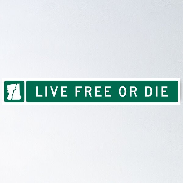 Item preview, Live Free or Die, NH Town Line Sign, Green & White  Horizontal designed and sold by TownLineSigns.