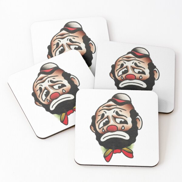 Item preview, Traditional Crying Clown Tattoo Design designed and sold by FOREVER TRUE TATTOO.