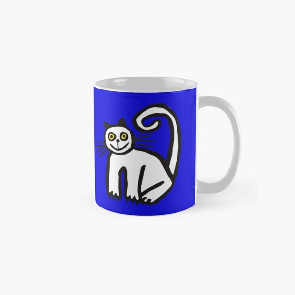 Happy Cat in Blue Classic Mug