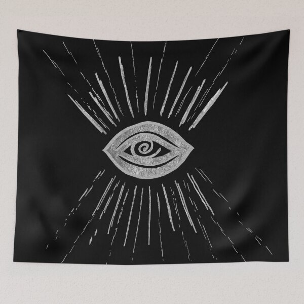 Item preview, Evil Eye Silver on Black #1 #drawing #decor #art designed and sold by Anita's & Bella's Art.