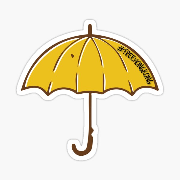 Yellow Umbrella Free Hong Kong 2019 Sticker