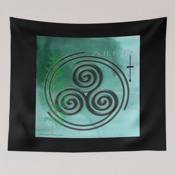 Item preview,  Teal Watercolor Ailim Celtic Symbol designed and sold by GrimalkinStudio.