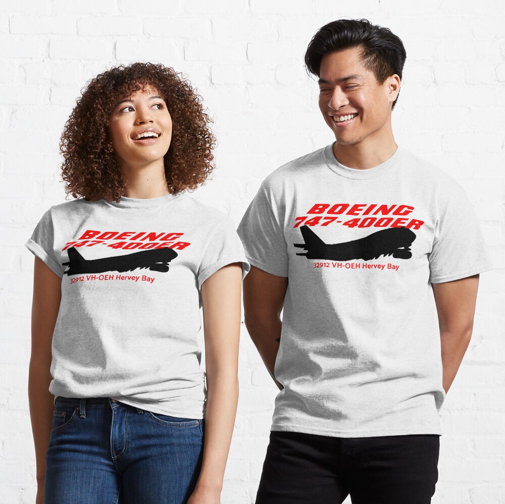 Boeing 747-400ER 32912 VH-OEH (Black) Classic T-Shirt