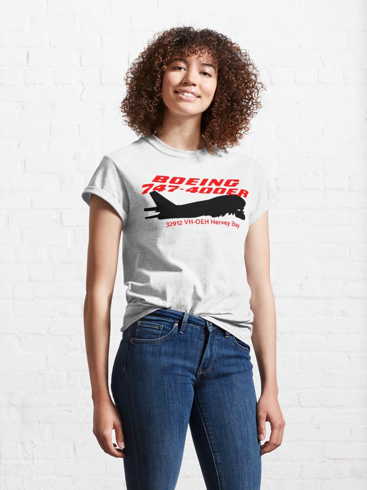 Alternate view of Boeing 747-400ER 32912 VH-OEH (Black) Classic T-Shirt