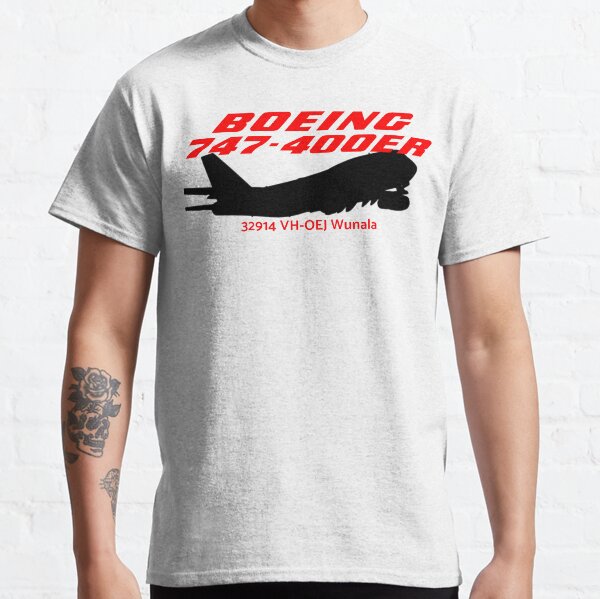 Boeing 747-400ER 32914 VH-OEJ (Black) Classic T-Shirt