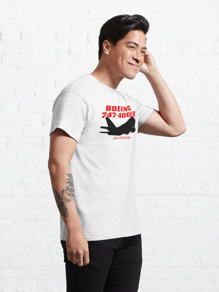 Alternate view of Boeing 747-400ER 32914 VH-OEJ (Black) Classic T-Shirt