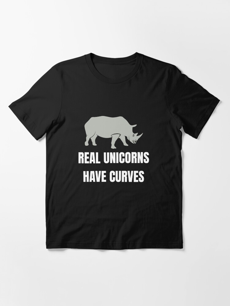 Alternate view of Funny Safari Animal - Real Unicorns Have Curves Essential T-Shirt