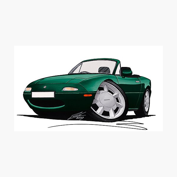 Item preview, Mazda MX5 (Mk1) British Racing Green designed and sold by Yeomans Cartoons.