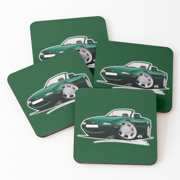 Item preview, Mazda MX5 (Mk1) British Racing Green designed and sold by Yeomans Cartoons.
