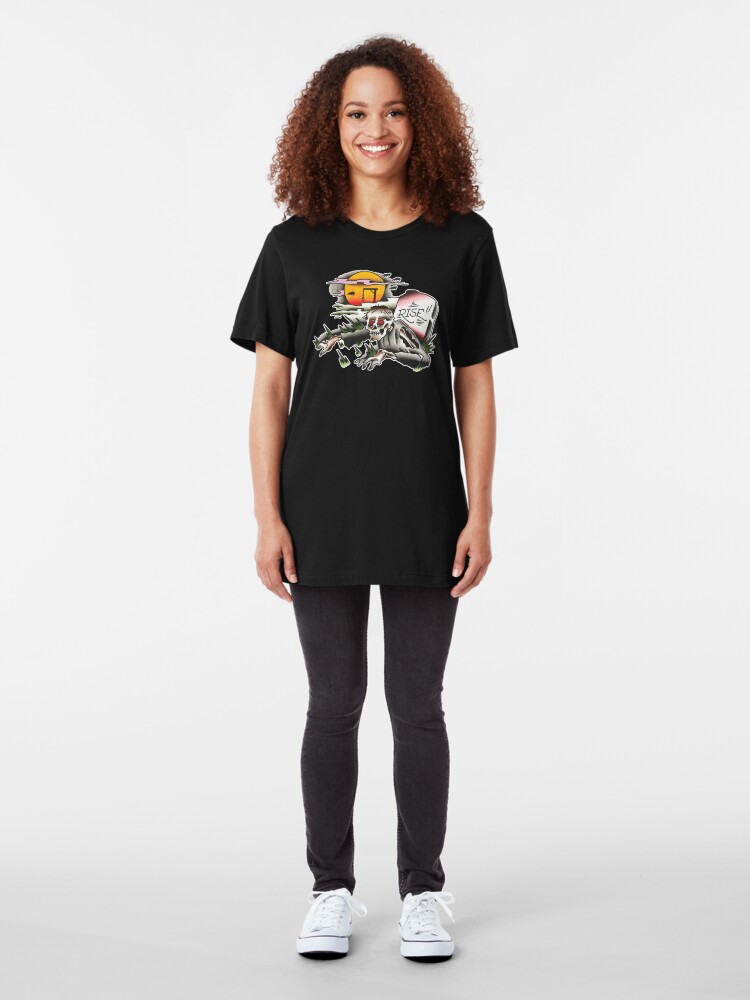 Alternate view of Traditional Rising Zombie Tattoo Design Slim Fit T-Shirt