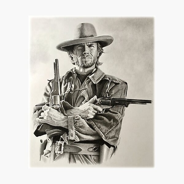 Clint Eastwood sketch  Photographic Print