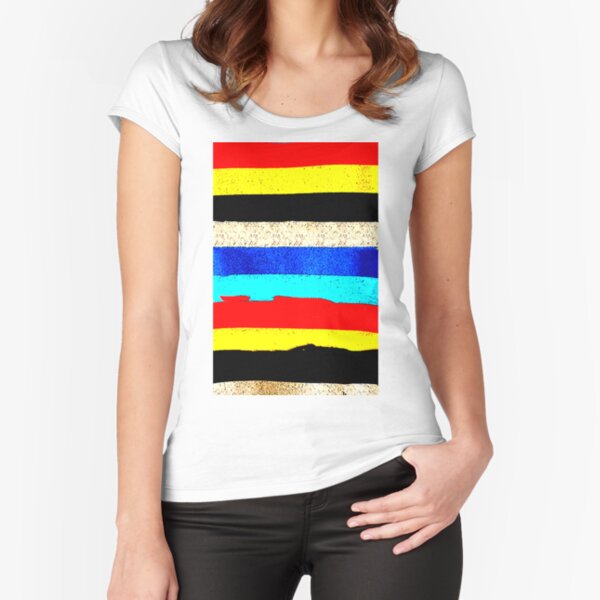 Colourful Horizontal Stripes Fitted Scoop T-Shirt
