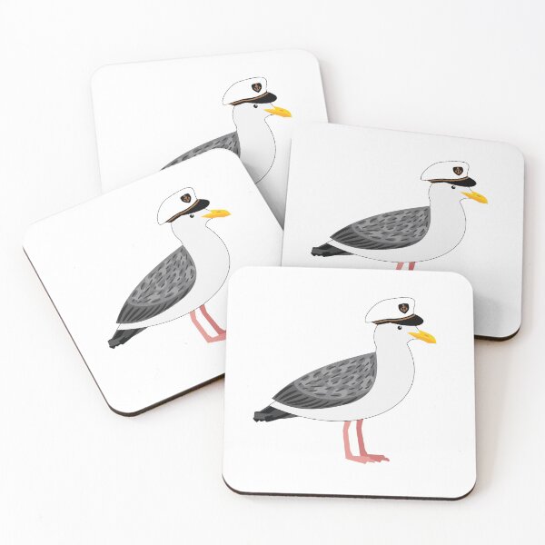 Item preview, Ahoy their landlubber seagull with captain's hat designed and sold by katastrophal.