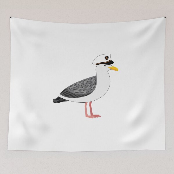 Item preview, Ahoy their landlubber seagull with captain's hat designed and sold by katastrophal.