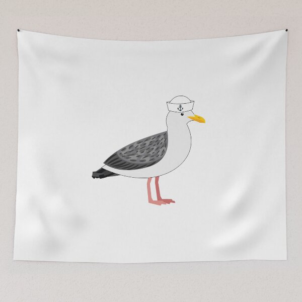 Item preview, Ahoy, her landlubber seagull with a sailor's hat designed and sold by katastrophal.