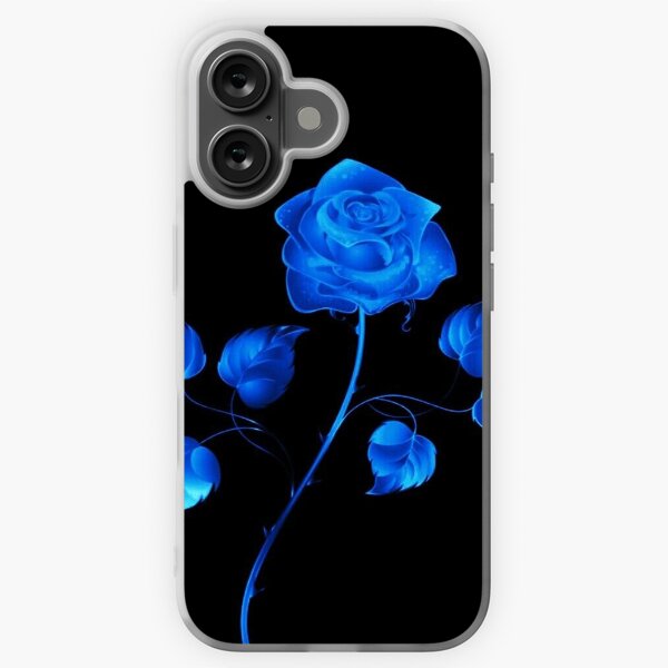 grunge neon blue rose aesthetic phone case wallet sticker
