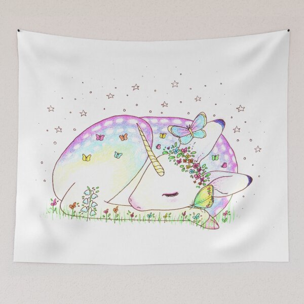 Item preview, sleeping butterfly fawn unicorn designed and sold by OceanVixen.