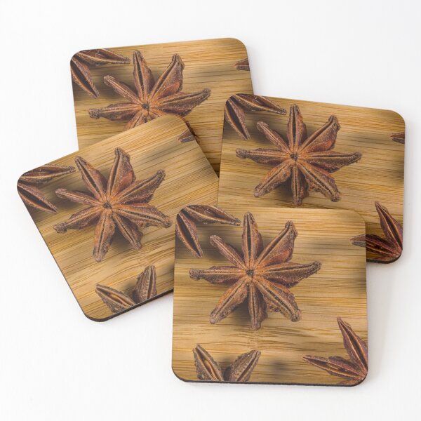 Item preview, Star Anise, Illicium verum on a wood background designed and sold by Andy Chisholm.
