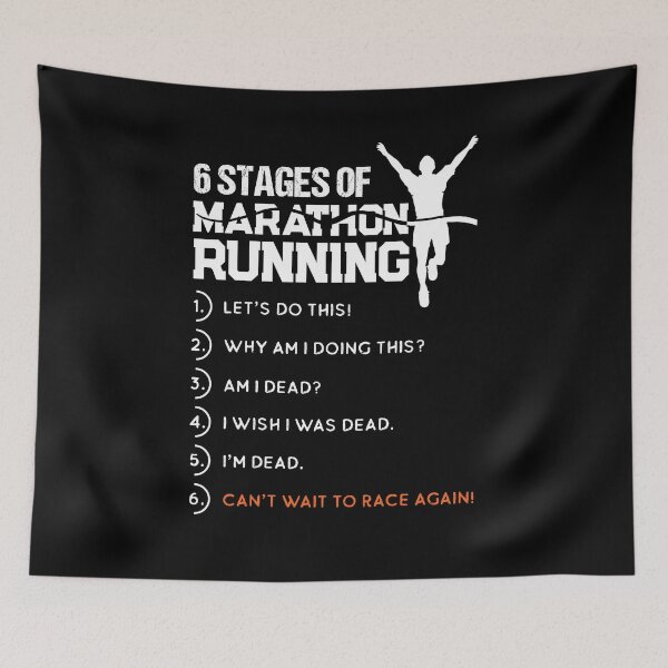 Item preview, 6 Stages Of Marathon Running Funny Runner Sport Lover Gift designed and sold by Dressed For  Duty.
