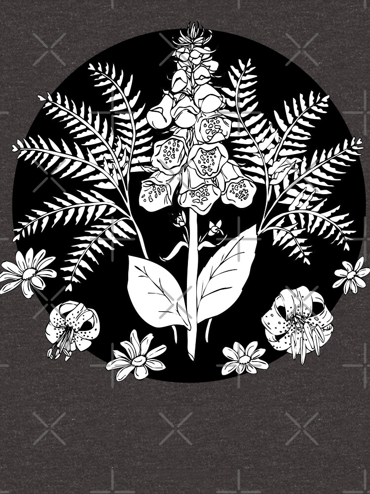 Foxglove ferns | PNW botanical illustration by craftordiy
