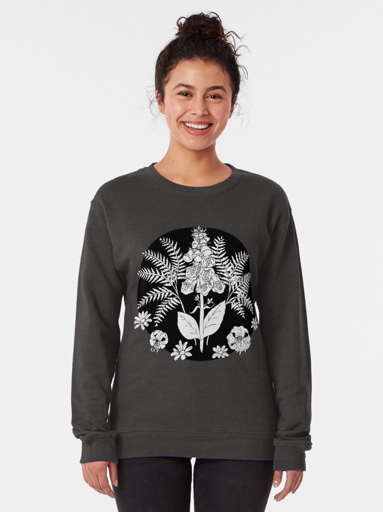 Alternate view of Foxglove ferns | PNW botanical illustration Pullover Sweatshirt