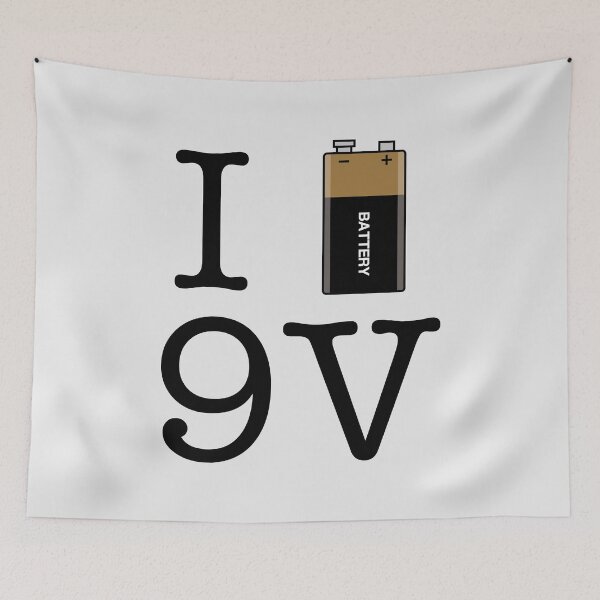 Item preview, I Love 9V Battery designed and sold by gemgemshop.