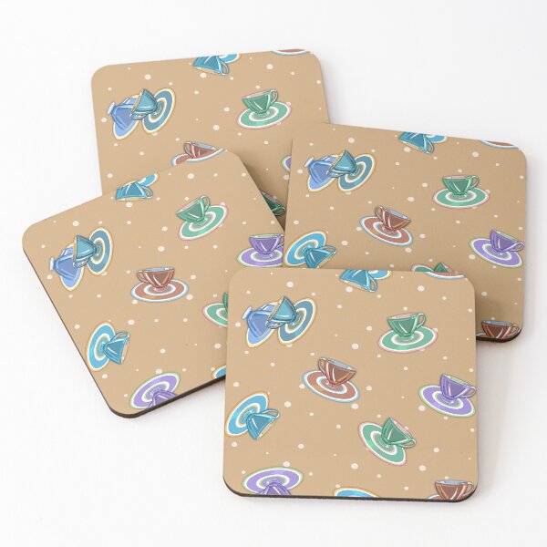 Item preview, Little Tea Party | Multi + Golden Tan designed and sold by L Diane Johnson.