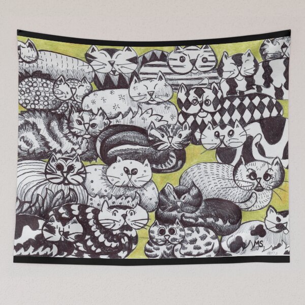 Item preview, "The Kitty Connection" Chubby Cat Loaf Drawing  designed and sold by Michelebuttons.