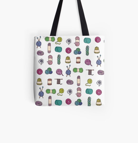 Balls of Yarn - Knitting Watercolor All Over Print Tote Bag