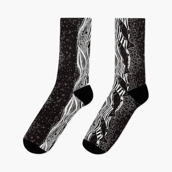 Item preview, Northwest Salmon Run in Black and White designed and sold by Salzanos.