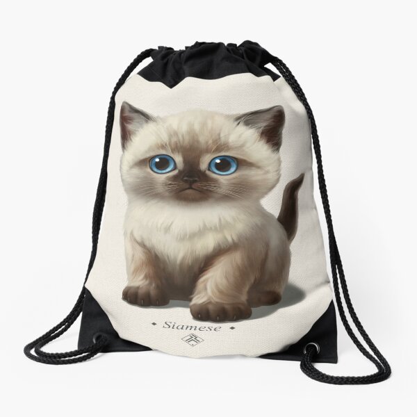 Cataclysm- Siamese Kitten Classic Drawstring Bag