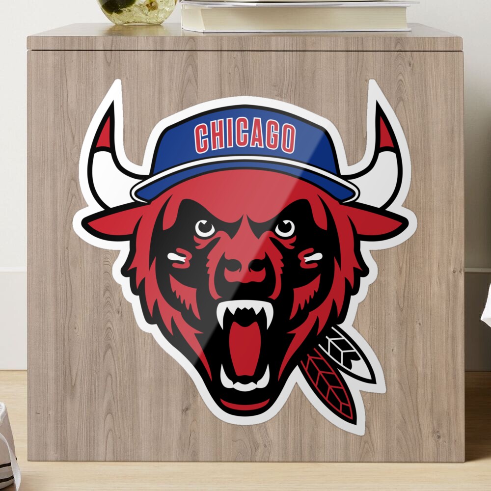 Official chicago Cubs Bulls Bears Blackhawks logo mashup shirt